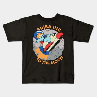 Shina Inu to the Moon Crypto Geek Cryptocurrency Kids T-Shirt